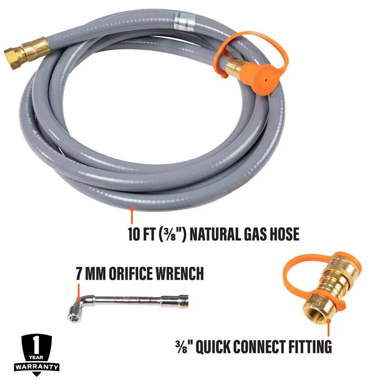 Natural Gas Conversion Kit With 10 Ft. Hose And Quick Connect Fitting