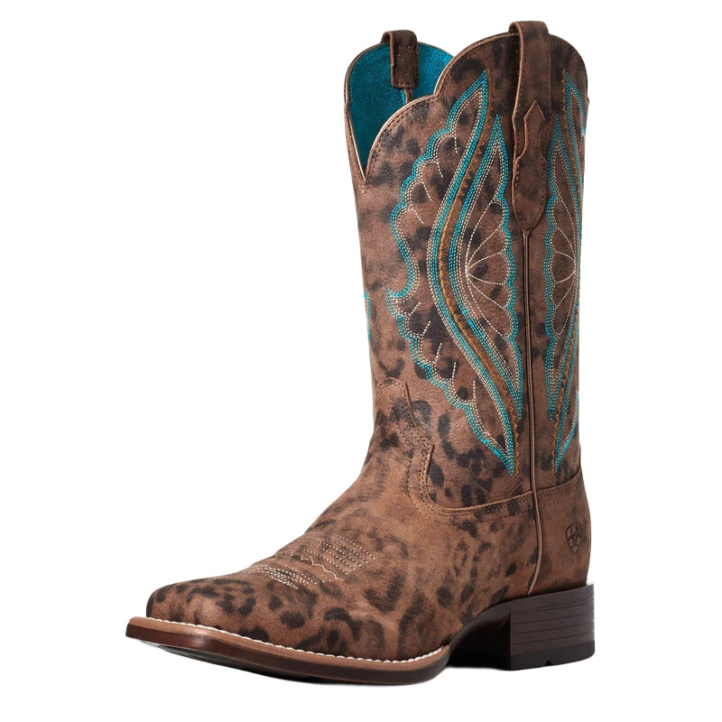 Primetime Women's Western Boot Faded Leopard Size 11 With Ats Technology