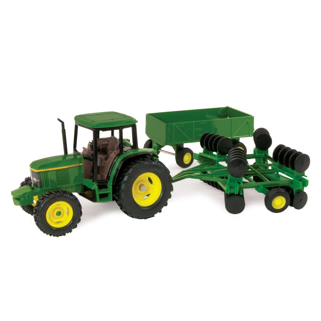1/32 Scale John Deere 6410 Tractor With Barge Wagon And Wing Disk Set