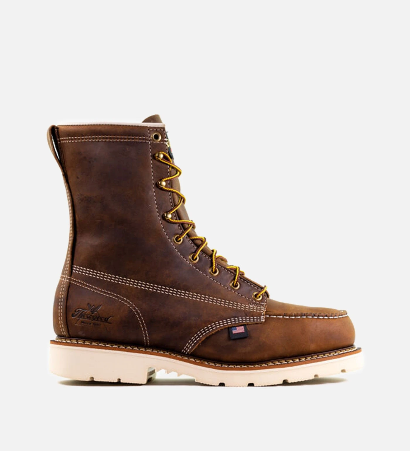 Thorogood American Heritage 8" Moc Toe Steel Toe Work Boots, Size 11.5 D, Brown