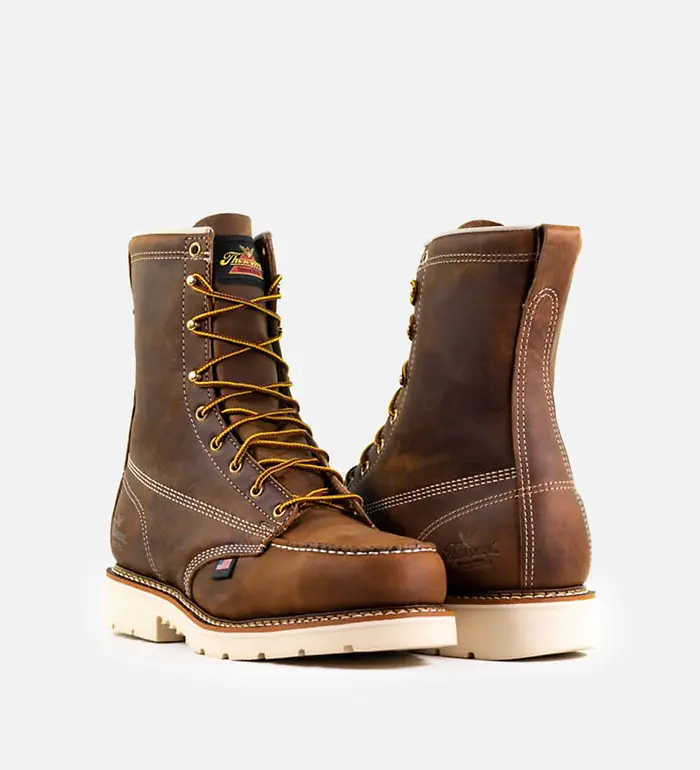 Thorogood American Heritage 8" Moc Toe Steel Toe Work Boots, Size 11.5 D, Brown