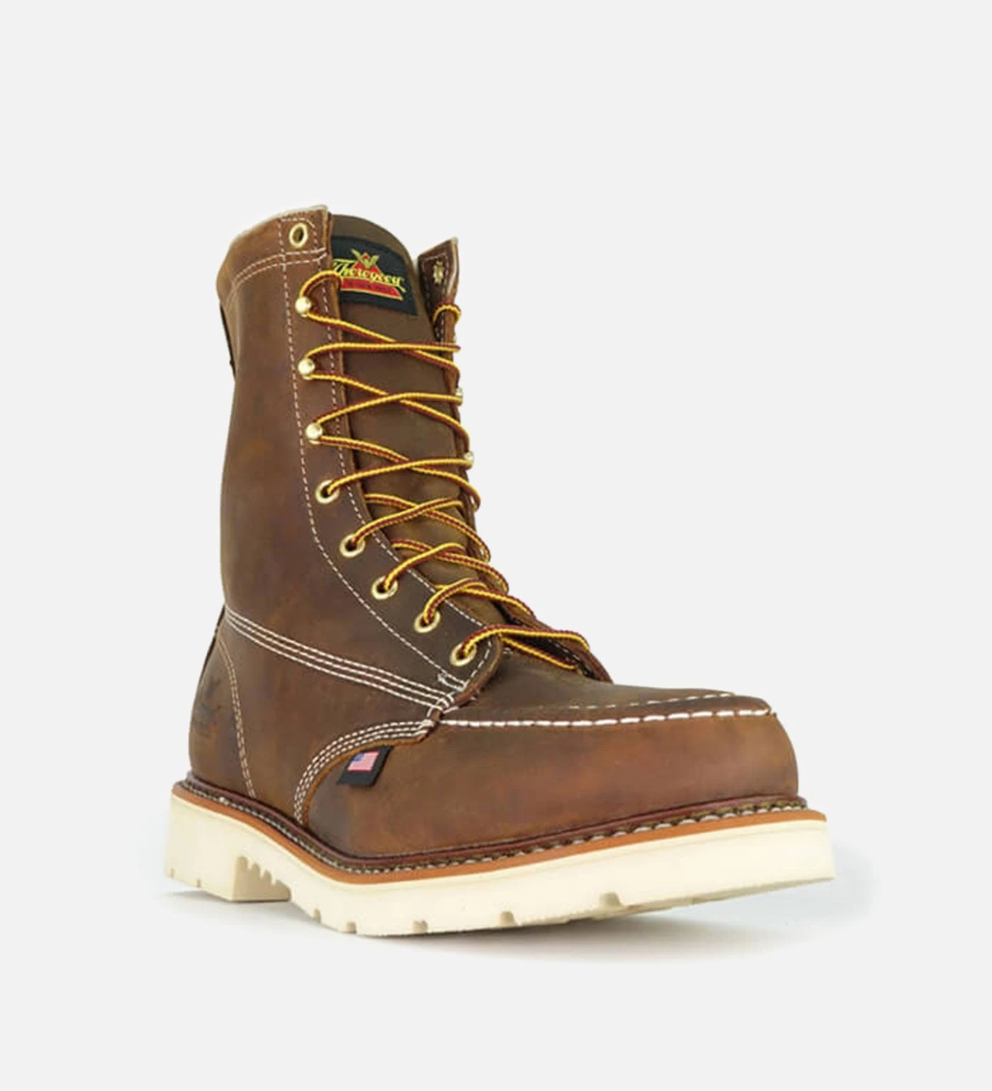 Thorogood American Heritage 8 Inch Moc Toe Steel Toe Work Boots, Size 11 D, Brown