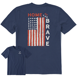 HOME OF THE BRAVE FLAG SS T BLUE