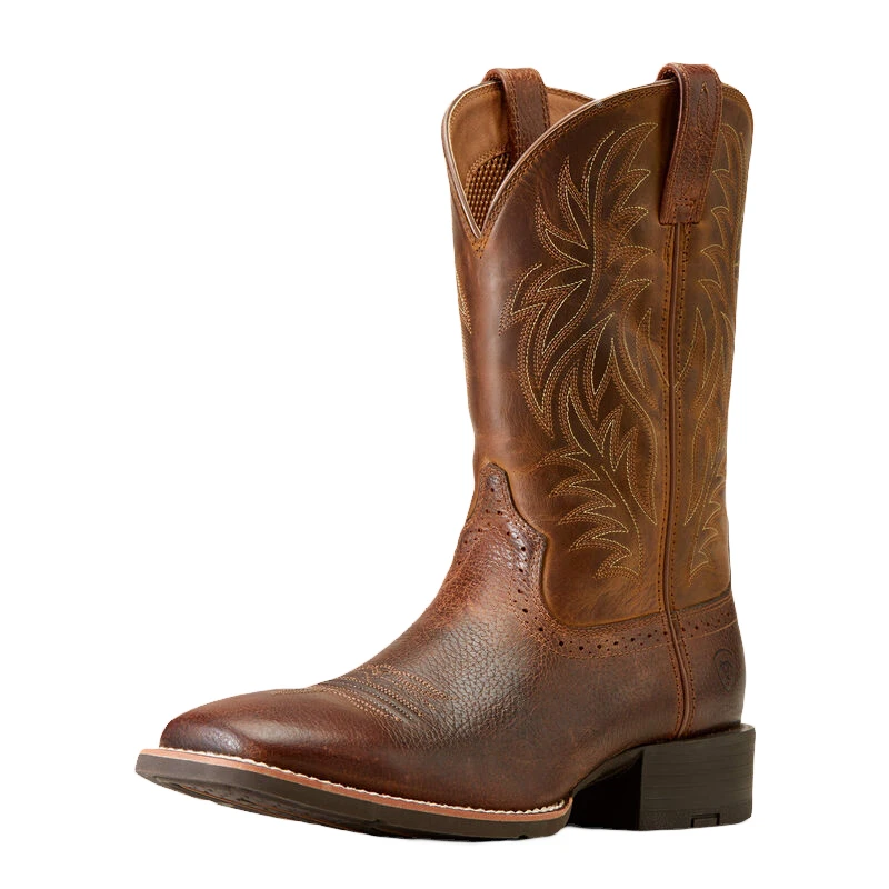 Ariat Men's Sport Western Wide Square Toe Boot - Fiddle Brown/powder Brown - Size 13