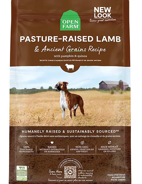 Open Farm Pasture-raised Lamb & Ancient Grains Recipe Dog Food 22Lb