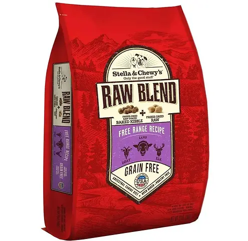 Stella & Chewy's GRAIN FREE Raw Blend Free-Range RECIPE DOG FOOD 22 lb