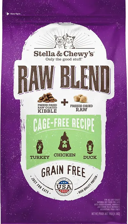 STELLA & CHEWY'S GRAIN FREE Raw Blend Cage Free Recipe Cat Food 10LB