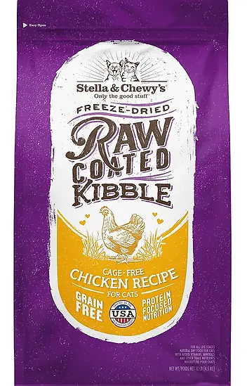 Raw Coated Kibble Grain-free CAGE FREE CHICKEN Recipe CAT Food 10lb