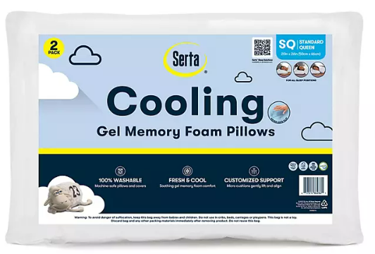 Gel Memory Foam Cluster Standard Pillows, 2 Pack