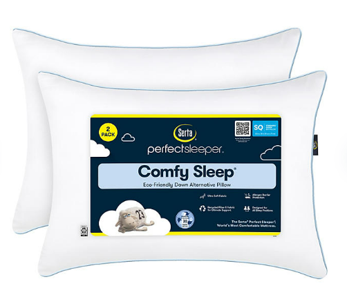 Comfy Sleep Eco-Friendly Standard Pillow, 2 Pack