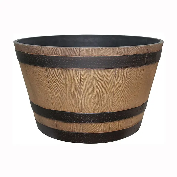 Hdr-012221 Whiskey Barrel Planter Natural Oak 22.5 Inch