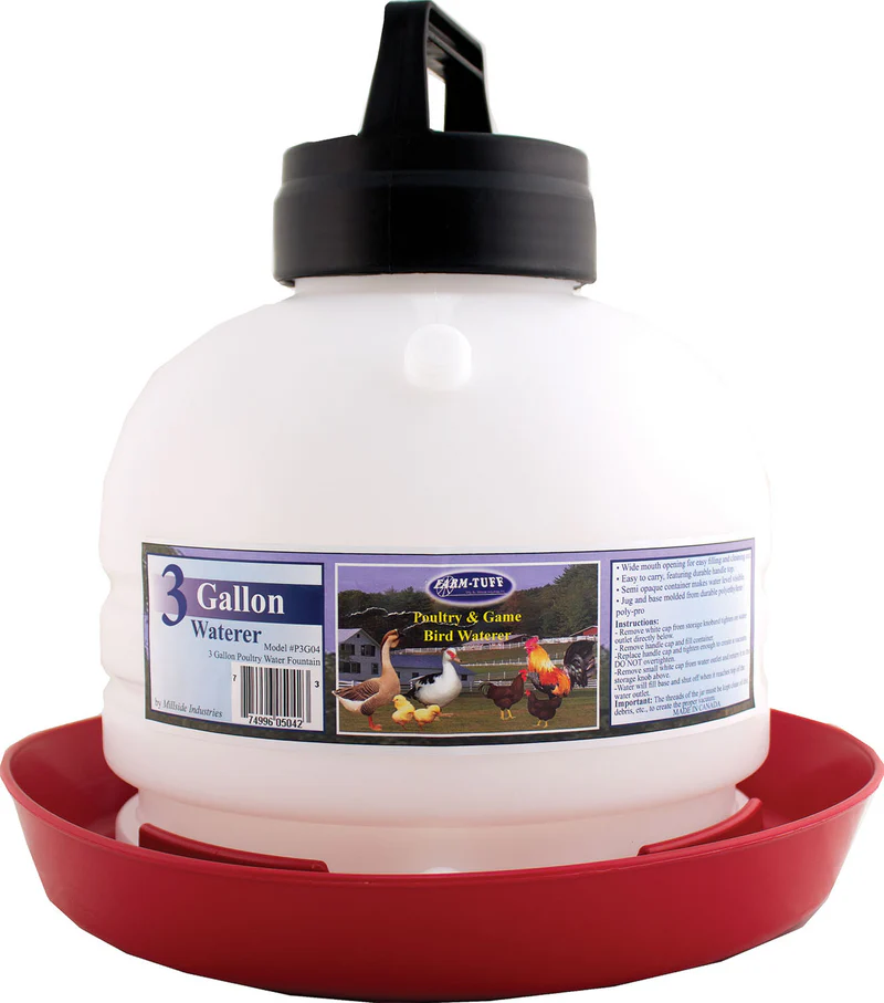Millside Industries Top Fill Poultry Fountain 3gal