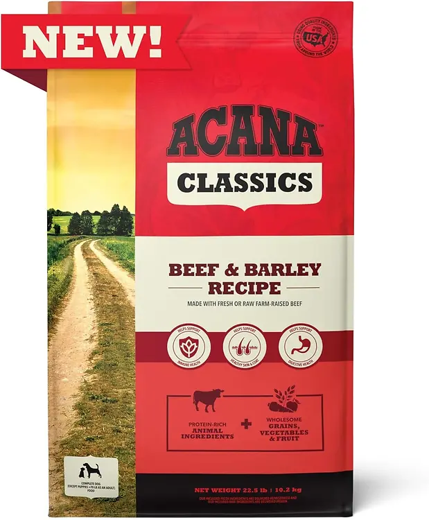 ACANA CL BEEF BARLEY KIBB  22.5#
