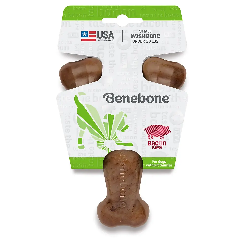 Small Bacon Flavored Wishbone Chew Toy For Dogs