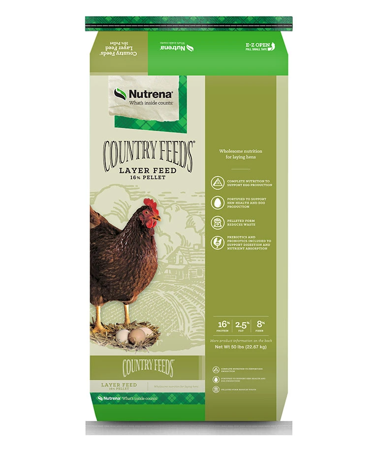 Nutrena Country Feeds Pellet 16% Protein Layer Feed 50 Pound Bag