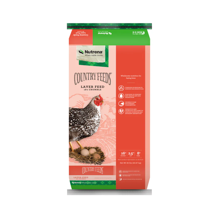 Nutrena Country Feeds Crumble 16% Protein 50 Pound Bag For Quality Egg Production