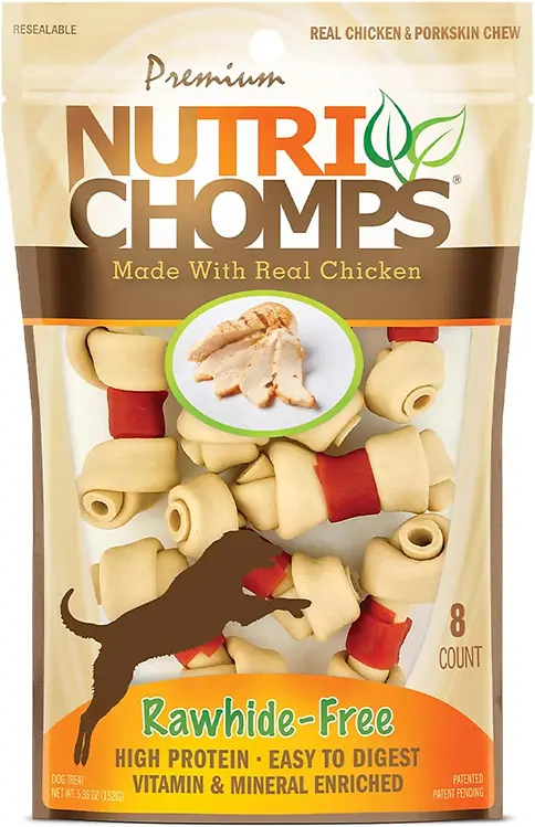 Scott Pet Products TT98804 Premium Pork Nutri Chomps Mini Chicken Knot with Flavor Wrap Dog Treats&#44; 8 Count