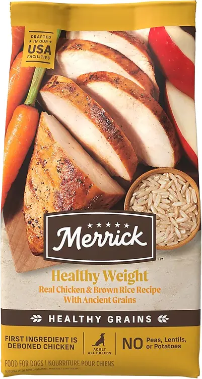 Merrick Classic Healthy Grains Chicken+ Brown Rice Recipe with Ancient Grains Dry Dog Food, 4 lbs.