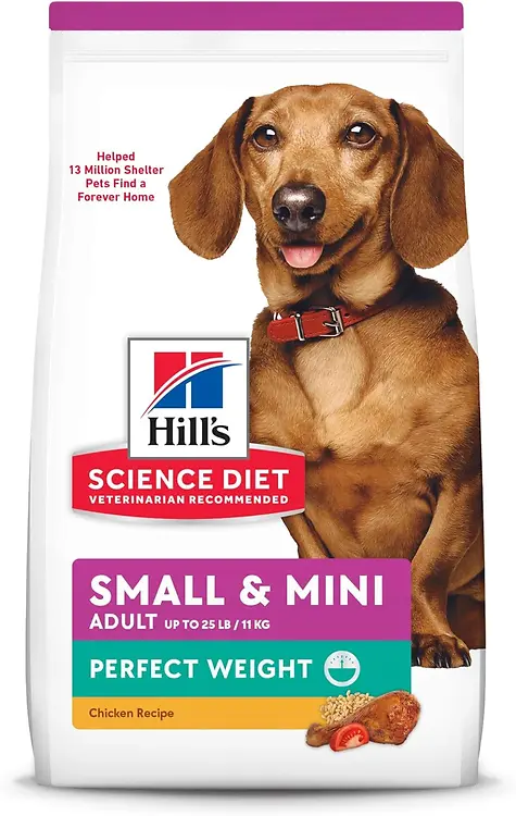 Adult Perfect Weight Small & Mini Chicken Recipe Dry Dog Food, 4 Lb