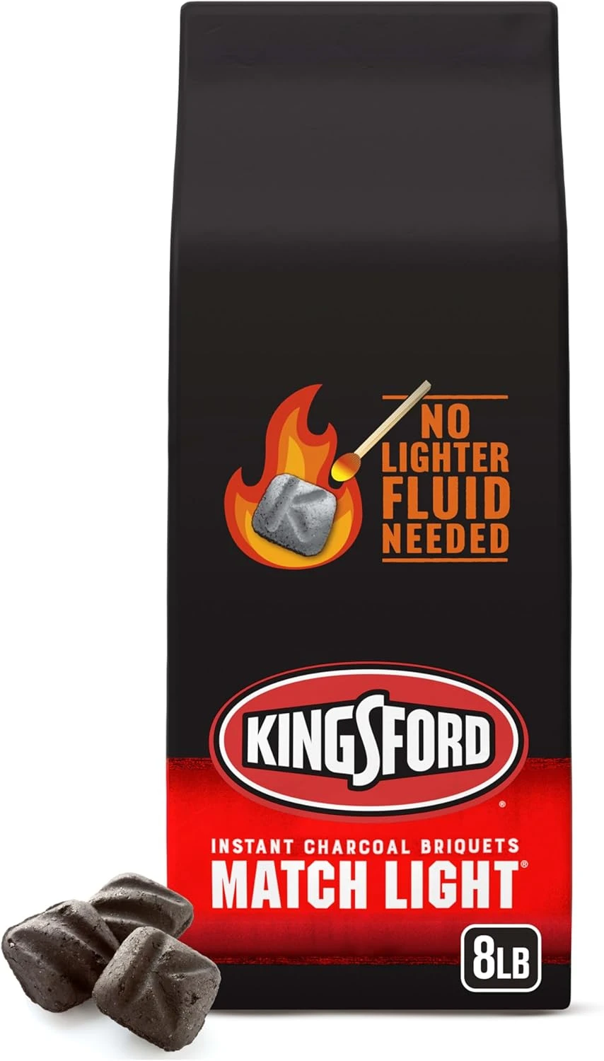 Match Light Charcoal Briquettes 8 Pound Bag for Easy Ignition Grilling