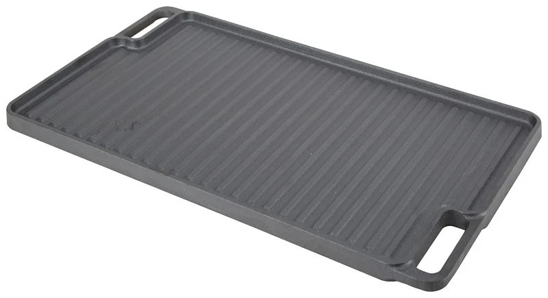Grill Plate, 17-3/4 In L X 10 In W, Steel With Built-in Handles