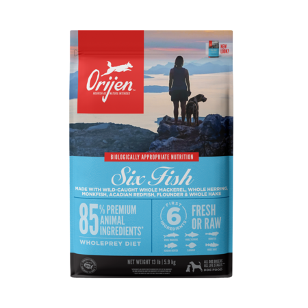 Six Fish Biologically Appropriate Dry Dog Food, 13 Lbs With Fresh Fish & Sea Vegetables