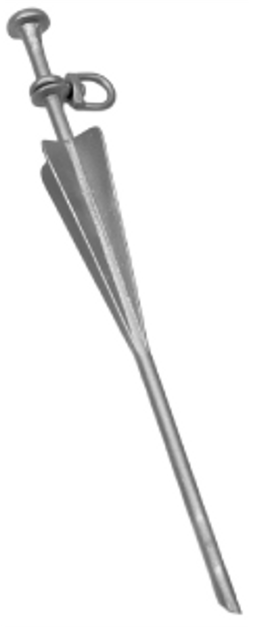 Petlinks Fin Style Tie Out Stake Silver, 15" Standard