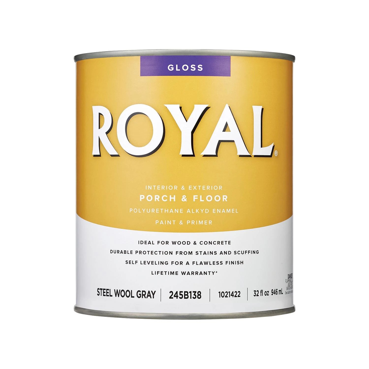 Royal Gloss Steel Wool Gray Oil-based Enamel Porch & Floor Paint & Primer 1 Qt