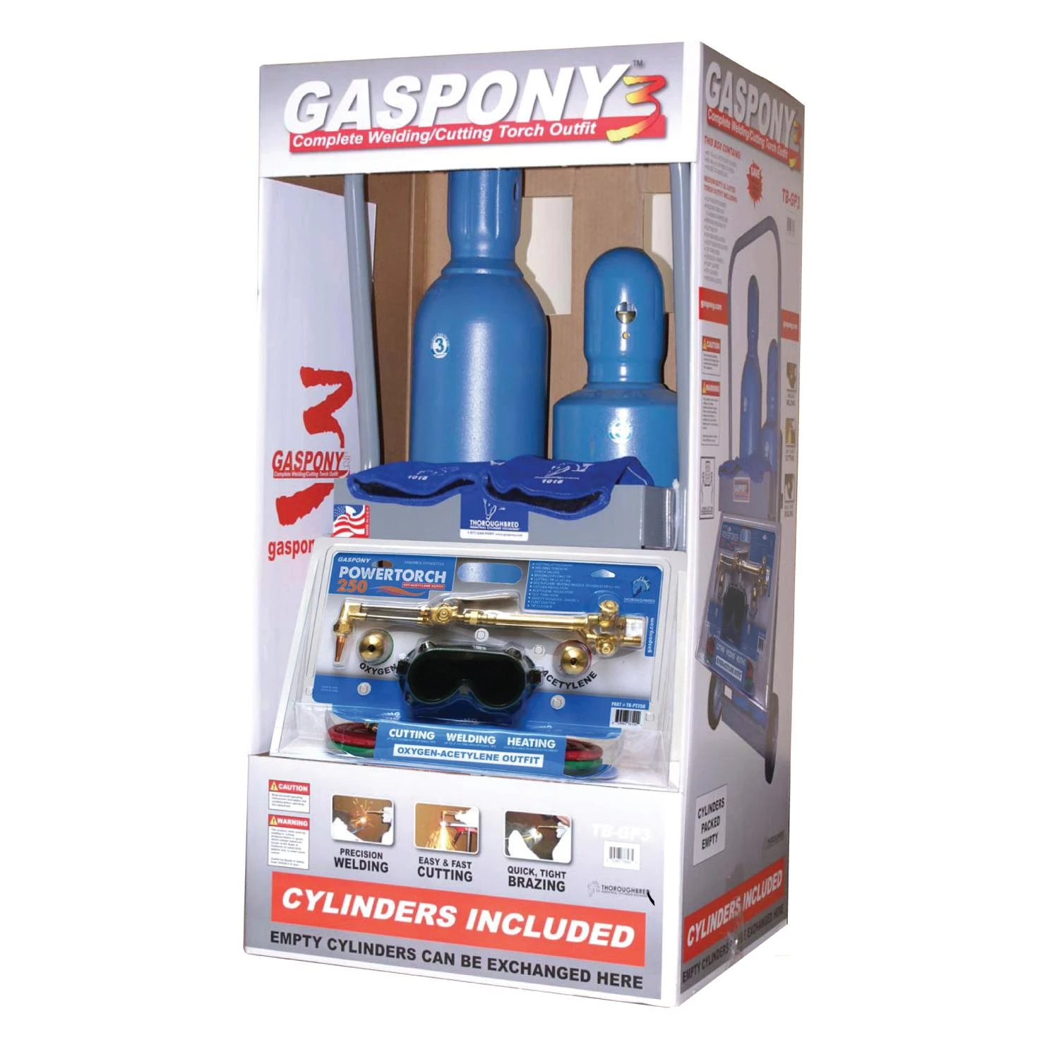 Thoroughbred Gaspony3 Medium-duty Torch Kit 14 Piece With Cylinder