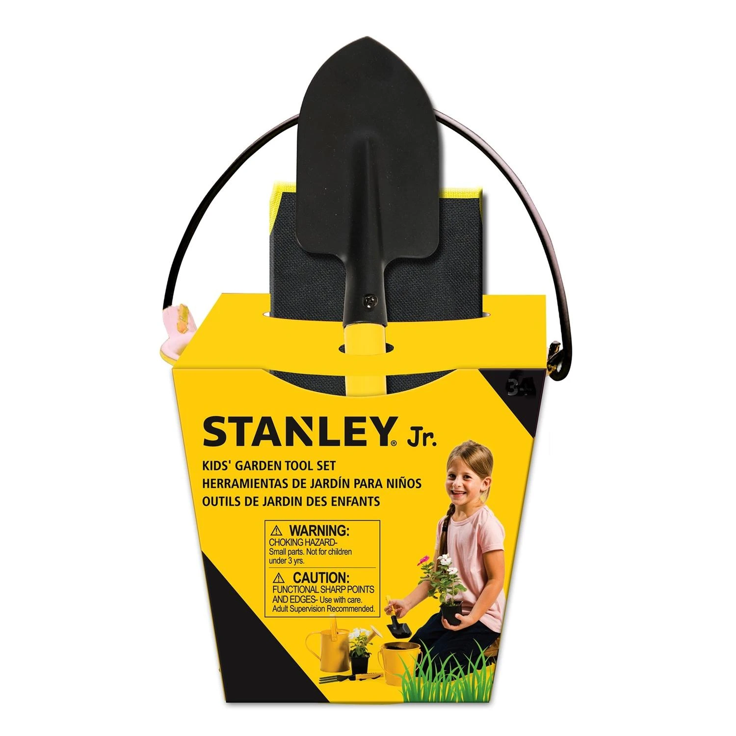 Stanley Jr 3 Piece Kids Garden Tool Set Black/yellow