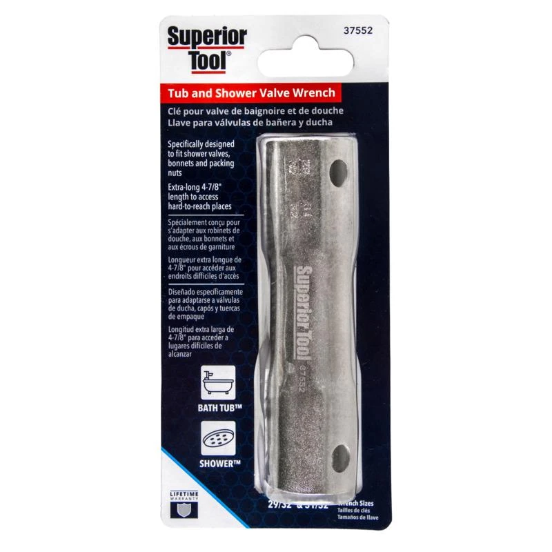 Superior Tool Shower Valve Socket Wrench Steel Silver 1 Piece