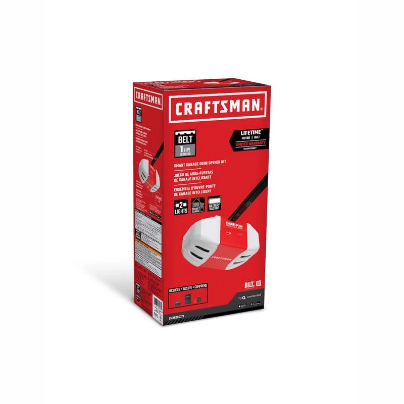 Craftsman 1 Hp Belt Drive Wifi Garage Door Opener With Battery Backup