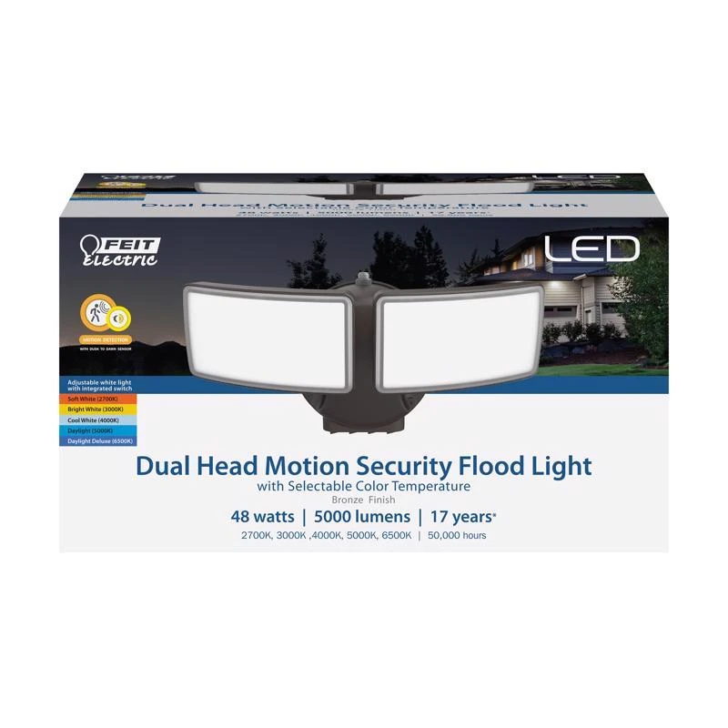 Feit Motion-sensing Hardwired Led Bronze Security Light 48 Watts