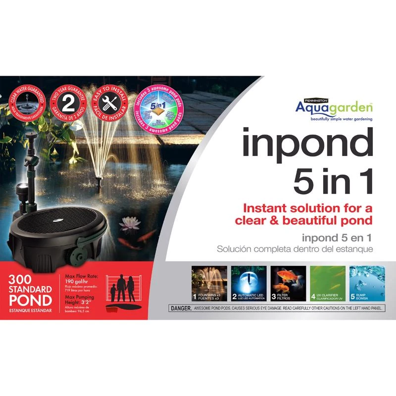 Pennington Aquagarden 1 Ft 0.4 Hp 190 Gph 120 V Pond Pump Kit