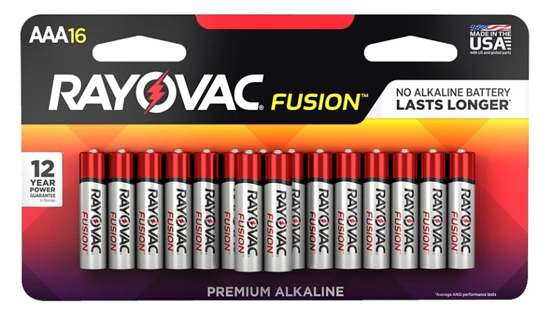 Rayovac Fusion AAA Alkaline Batteries 16 pk Carded