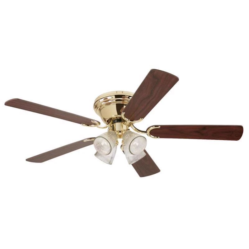 Westinghouse 52 Inch Polished Brass Brown Led Indoor Ceiling Fan With 5 Blades