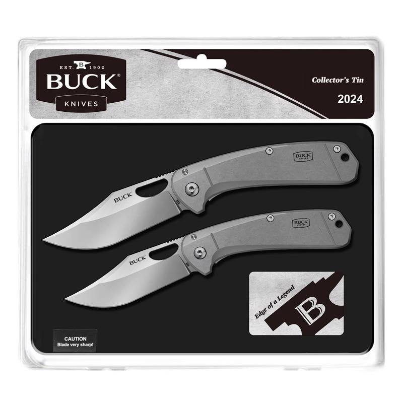 Buck Knives Silver 7cr17 Stainless Steel 4 Inch Folding Knife Gift Set