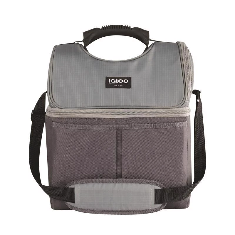 Igloo Gripper Gray Lunch Bag Cooler, 22 Can Capacity, Polyester