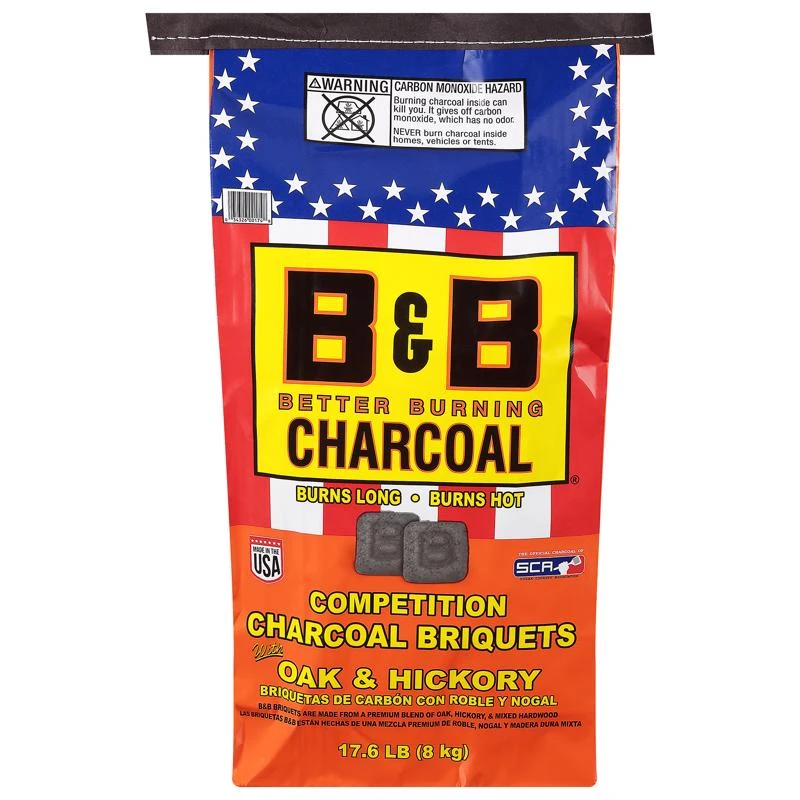 B&b Charcoal All Natural Hickory And Oak Charcoal Briquettes 17.6 Lb Bagged