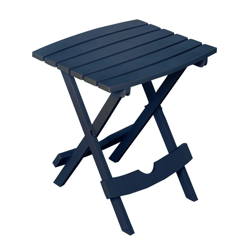 Adams Quik Fold Midnight Rectangular Resin Folding Side Table 19.63 X 17.38 X 15.13