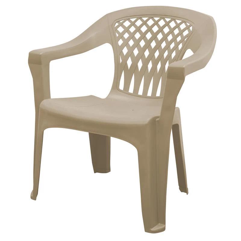 Adams Big Easy Biscuit Resin Stackable Chair, Weather Resistant, 350 Lb Capacity