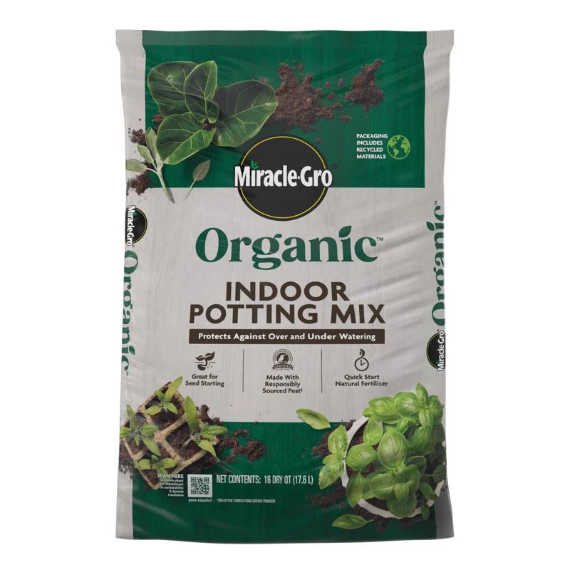 Miracle-gro Organic Indoor Plant Potting Mix 16 Quart