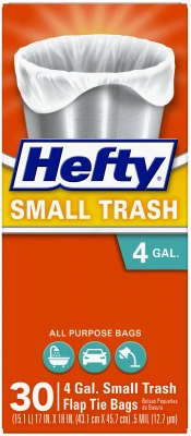 Hefty 4 gal No Scent Trash Bags Drawstring 34 pk