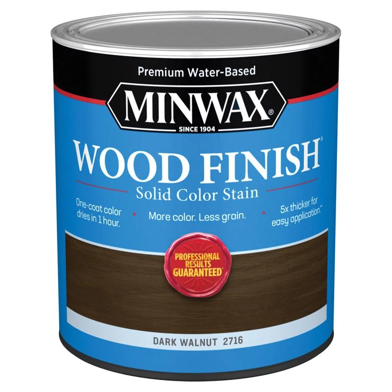 Minwax Wood Finish Water-based Solid Dark Walnut Wood Stain 1 Quart