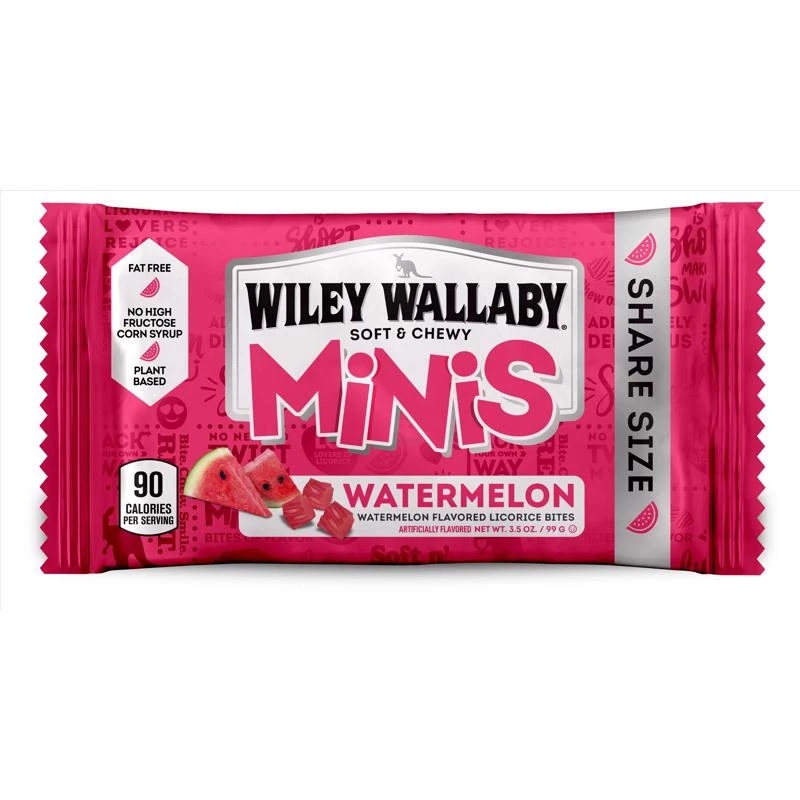 Wiley Wallaby Sugar Free Watermelon Licorice Bites 3.5 Oz