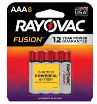 Rayovac Fusion Aaa Alkaline Batteries 8 Pack 2700 Mah 12 Year Shelf Life