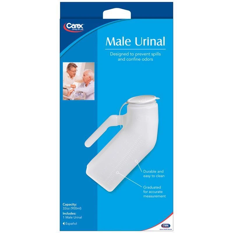 Carex Health Brands White Male Urinal 32 Oz With Cap