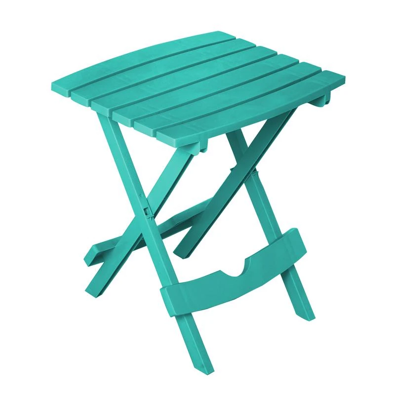 Adams Quik Fold Seaglass Rectangular Resin Folding Side Table, Uv And Weather Resistant