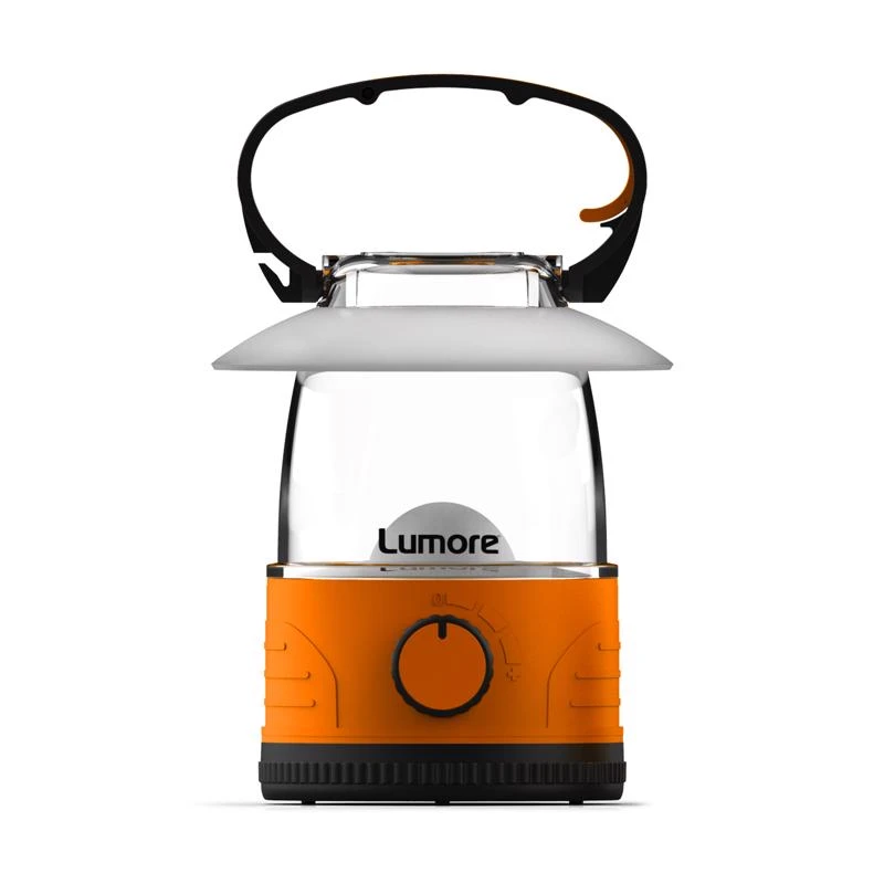 Lumore Black And Orange Led Lantern With Batteries Included