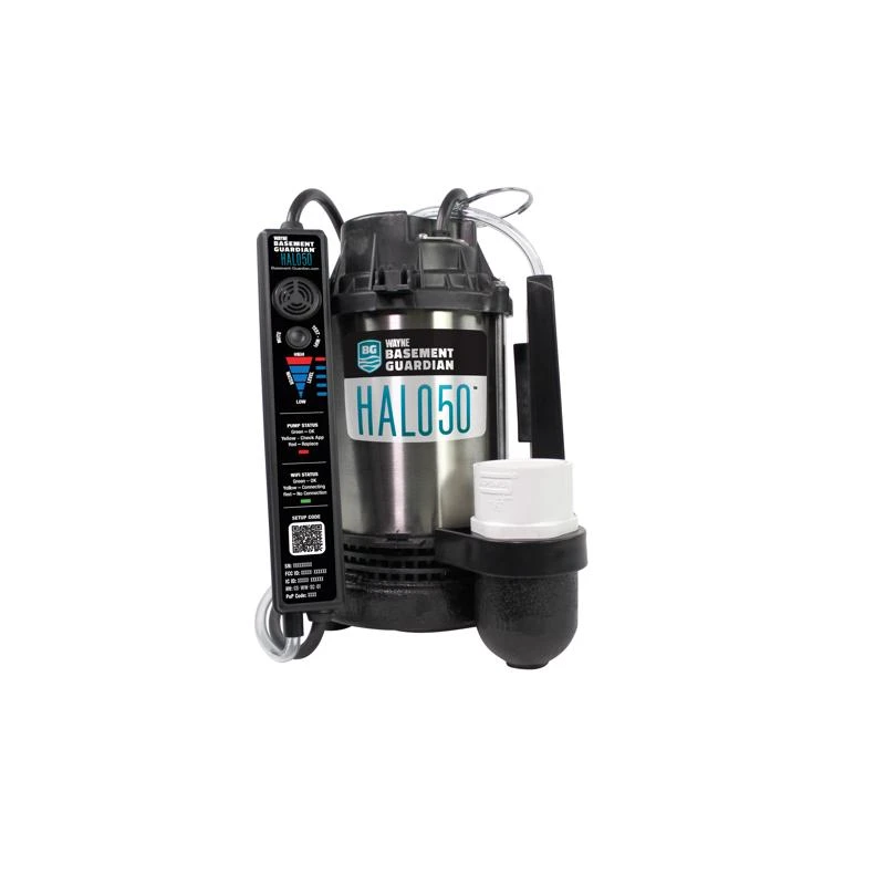Wayne Basement Guardian Halo 1/2 Hp 120v Smart Stainless Steel Sump Pump